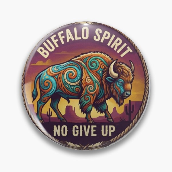 Item preview, Buffalo Spirit – No Give Up Native American Style Emblem Spirit of the buffalo designed and sold by Sergio1106.