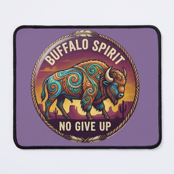 Item preview, Buffalo Spirit – No Give Up Native American Style Emblem Spirit of the buffalo designed and sold by Sergio1106.