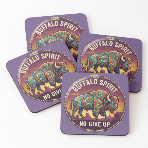 Item preview, Buffalo Spirit – No Give Up Native American Style Emblem Spirit of the buffalo designed and sold by Sergio1106.