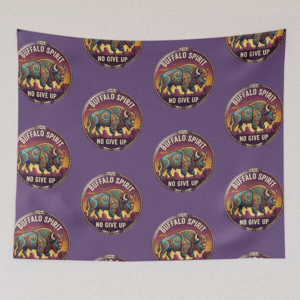 Item preview, Buffalo Spirit – No Give Up Native American Style Emblem Spirit of the buffalo designed and sold by Sergio1106.