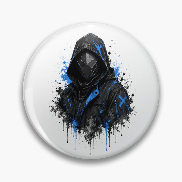 Item preview, Cyberpunk Hooded Mask Blue Streetwear Rogue designed and sold by Artmares.