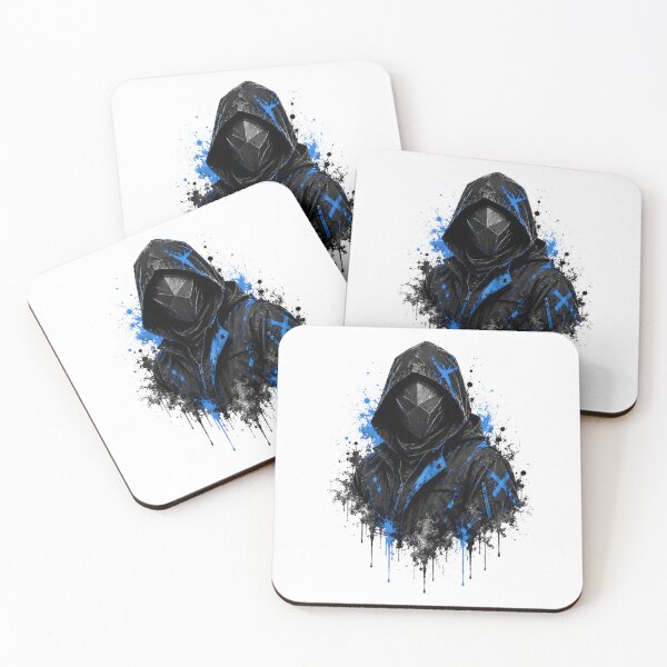 Item preview, Cyberpunk Hooded Mask Blue Streetwear Rogue designed and sold by Artmares.