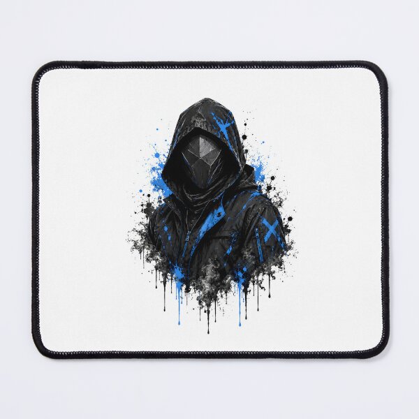 Item preview, Cyberpunk Hooded Mask Blue Streetwear Rogue designed and sold by Artmares.