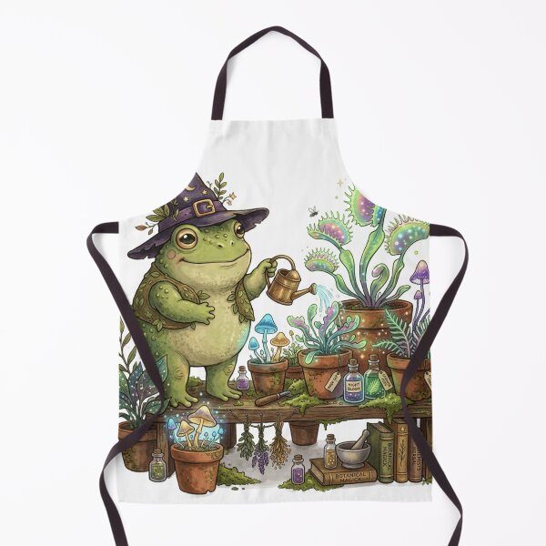 Item preview, Botanical Greenhouse Frog Witch - Cottagecore Magic designed and sold by Retro Mood Co.