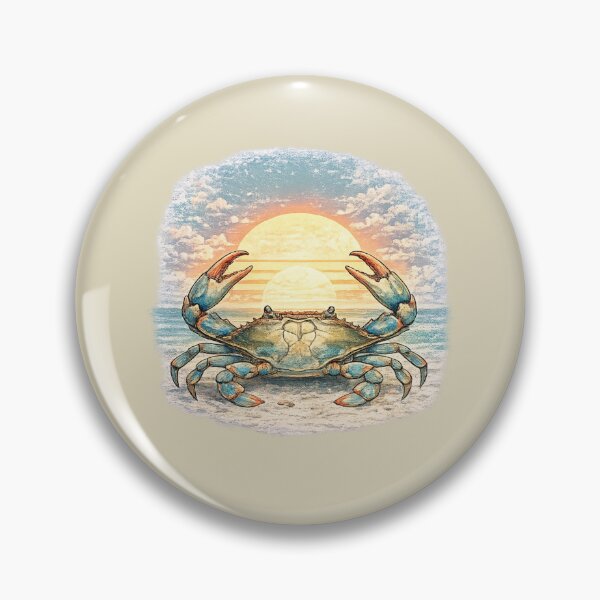 Item preview, Retro Florida Blue Crab Sunset designed and sold by piketo.