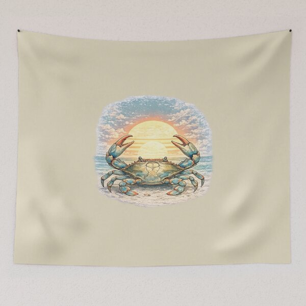 Item preview, Retro Florida Blue Crab Sunset designed and sold by piketo.