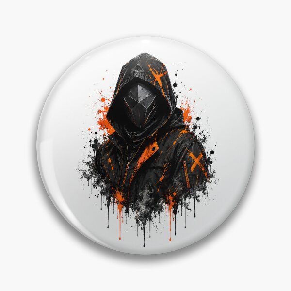 Item preview, Cyberpunk Hooded Mask Orange Graffiti Rogue designed and sold by Artmares.