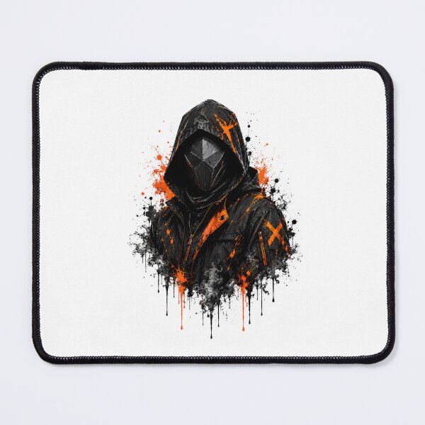 Item preview, Cyberpunk Hooded Mask Orange Graffiti Rogue designed and sold by Artmares.