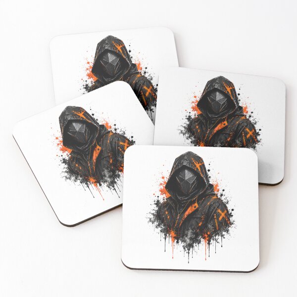 Item preview, Cyberpunk Hooded Mask Orange Graffiti Rogue designed and sold by Artmares.