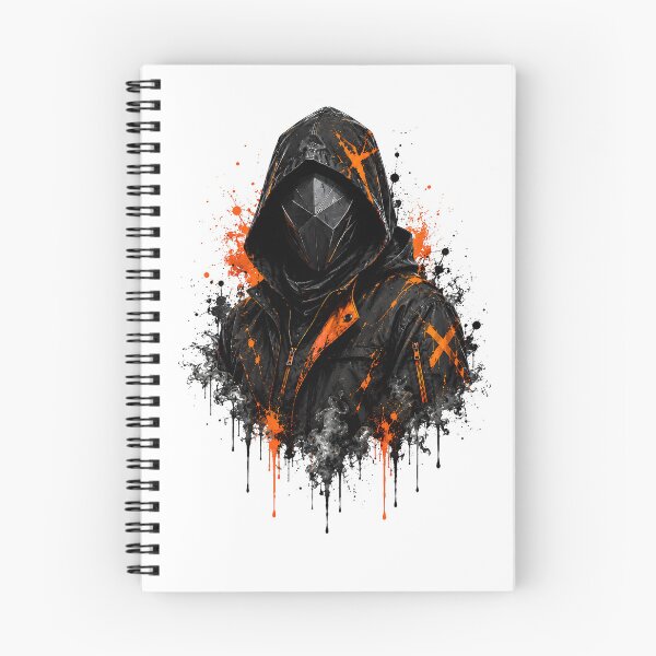 Item preview, Cyberpunk Hooded Mask Orange Graffiti Rogue designed and sold by Artmares.