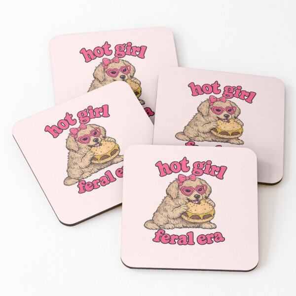 Item preview, Hot Girl Feral Era Funny Dog Eating a Cheeseburger designed and sold by StudioAyinla.