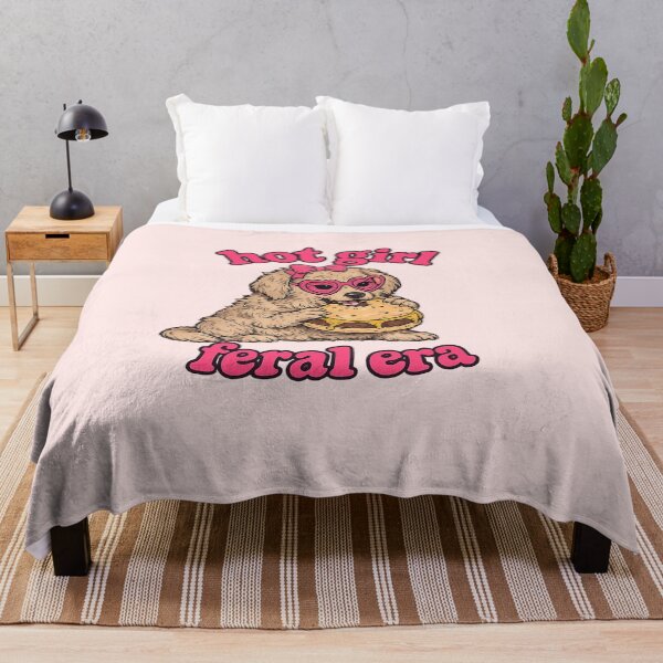 Item preview, Hot Girl Feral Era Funny Dog Eating a Cheeseburger designed and sold by StudioAyinla.