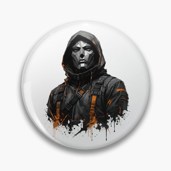 Item preview, Cyberpunk Hooded Masked Rogue Facets Orange designed and sold by Artmares.