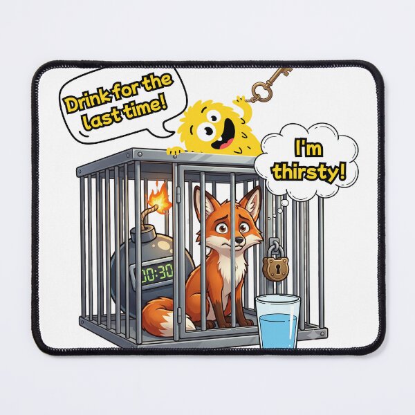 Item preview, Funny Fox In Cage Time Bomb Cartoon Graphic designed and sold by rich-moda.