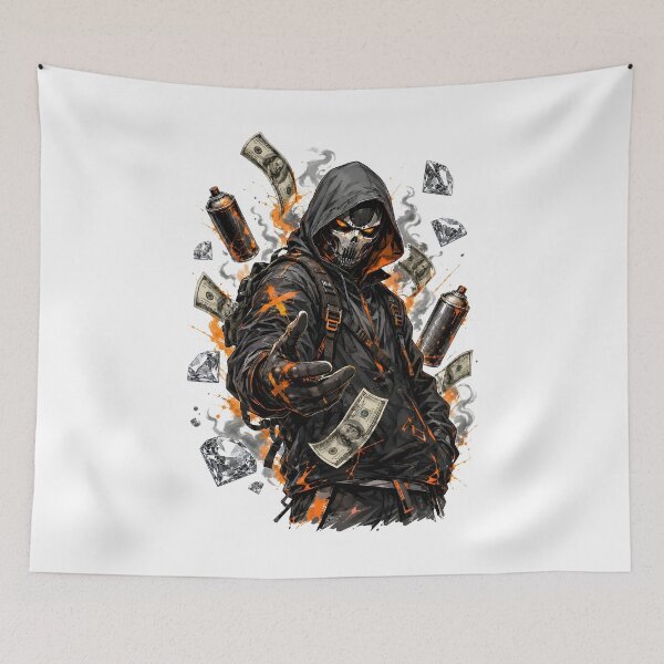 Item preview, Cyberpunk Masked Rogue Diamond Heist Orange designed and sold by Artmares.
