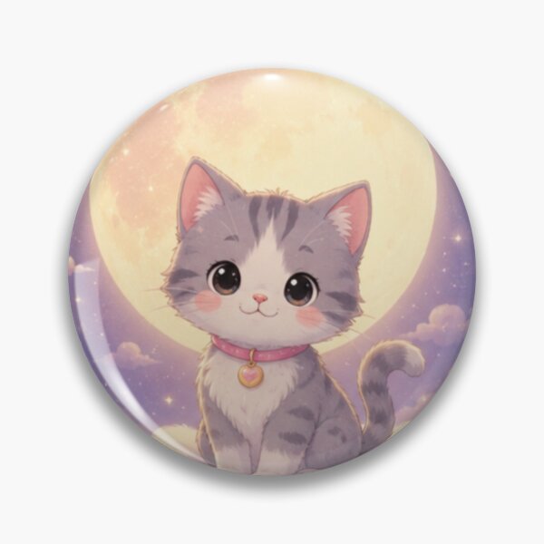 Item preview, Kawaii Moon Kitten Pastel Dreamy Cartoon Cat Illustration designed and sold by LunaMochi.