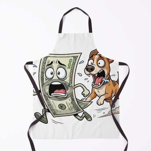 Item preview, Funny Dog Chasing 100 Dollar Bill Cartoon designed and sold by rich-moda.