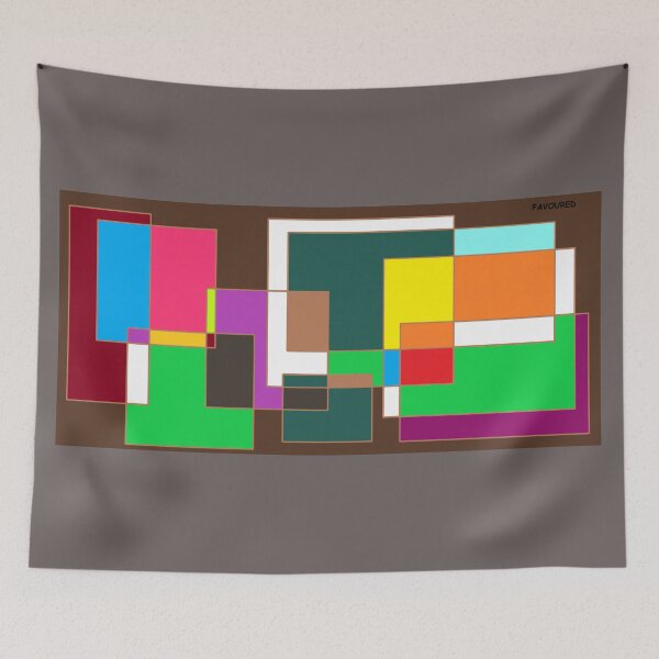 Item preview, Bold Overlapping Rectangles Abstract Wall Art — Colourful Geometric Print designed and sold by FavouredStudio.