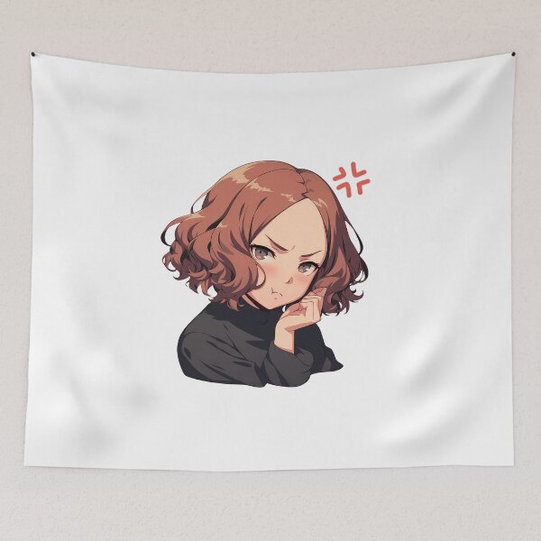 Item preview, Haru Okumura Persona 5 Chibi Angry Cute Curly Hair designed and sold by 108Recordings.