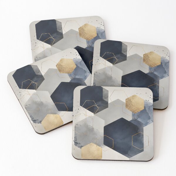 Item preview, Modern abstract geometric hexagon shape canvas art designed and sold by ArtworkStratos.