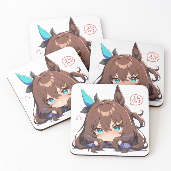 Item preview, Maruzensky Uma Musume Pretty Derby Chibi Angry Brown Hair designed and sold by 108Recordings.