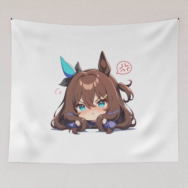 Item preview, Maruzensky Uma Musume Pretty Derby Chibi Angry Brown Hair designed and sold by 108Recordings.