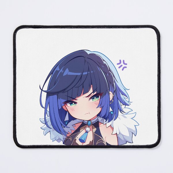 Item preview, Yelan Genshin Impact Chibi Pout Face Kawaii Angry Mode designed and sold by 108Recordings.
