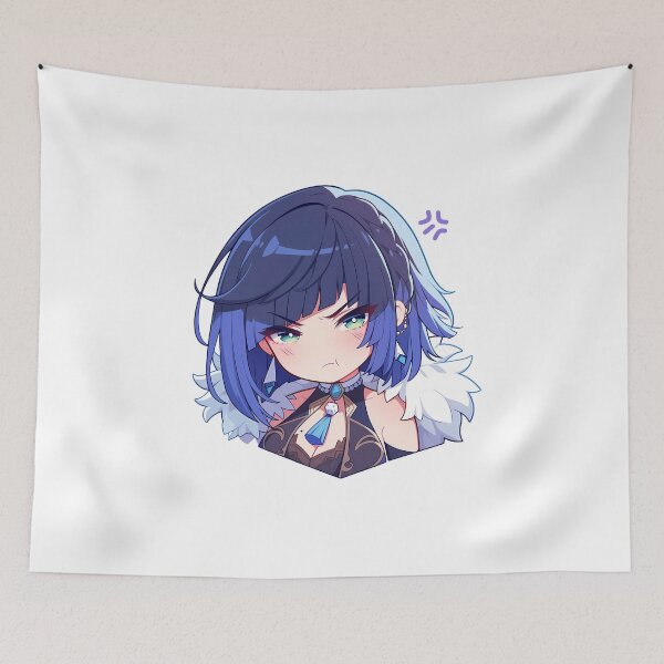 Item preview, Yelan Genshin Impact Chibi Pout Face Kawaii Angry Mode designed and sold by 108Recordings.
