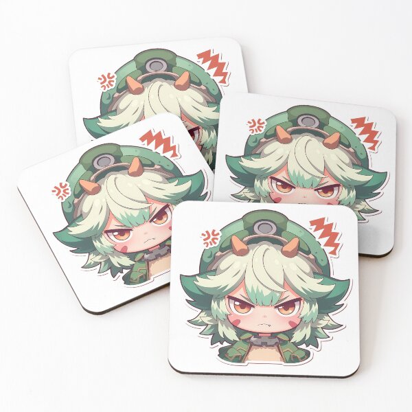 Item preview, Prushka Made In Abyss Chibi Green Hat Tiny Horns Bold Outline designed and sold by 108Recordings.