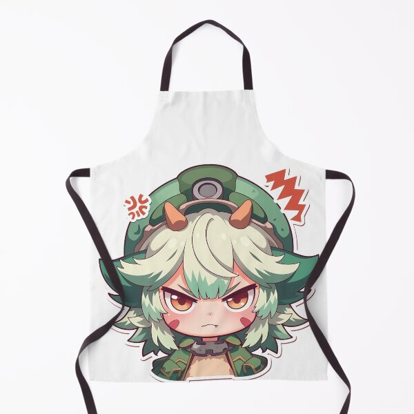 Item preview, Prushka Made In Abyss Chibi Green Hat Tiny Horns Bold Outline designed and sold by 108Recordings.