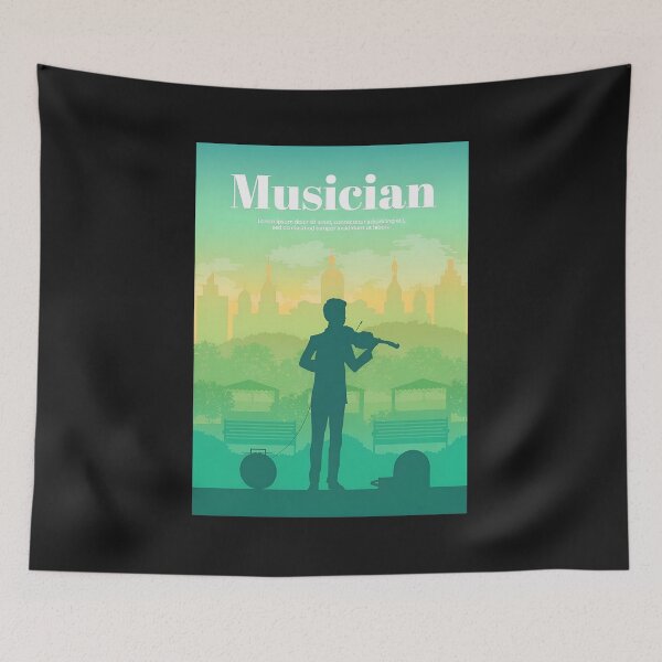 Item preview, Musician Silhouette City Park Art designed and sold by ACIDO-BASICO.