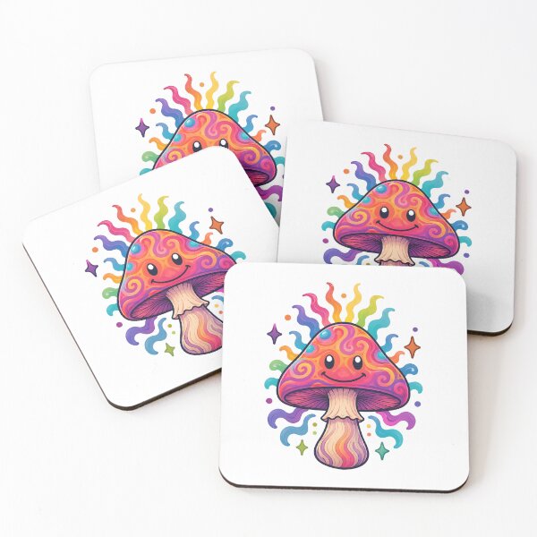 Item preview, Psychedelic Mushroom Rainbow Swirl Kawaii Art designed and sold by Artmares.