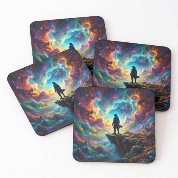 Item preview, Cosmic Edge Wanderer: Vibrant Nebula Sky Art designed and sold by MoonwoodStudio.