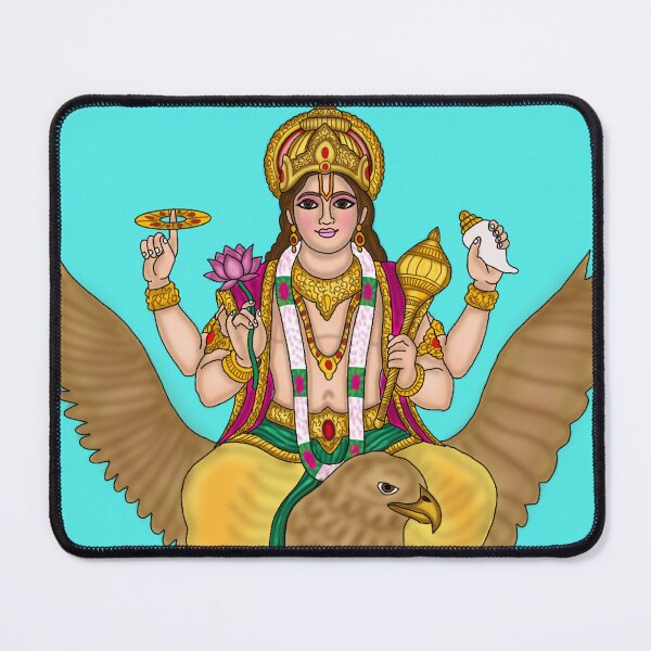 Item preview, Lord Vishnu on Garuda Artwork | Divine Hindu Digital Illustration designed and sold by Harshit_Digital_Arts.