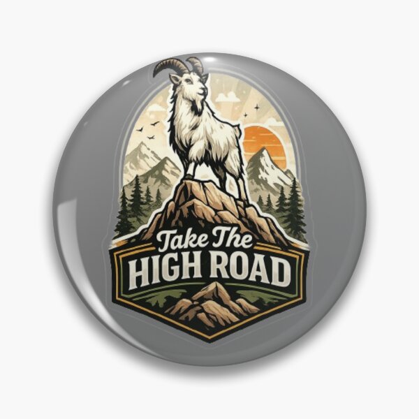 Item preview, Take The High Road Mountain Goat Sticker designed and sold by GRYFFWEAR.
