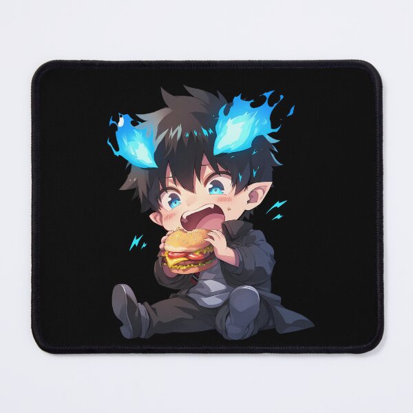 Item preview, Rin Okumura Blue Exorcist Chibi Burger Kawaii Flame designed and sold by earlobejerk.