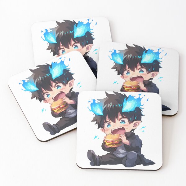 Item preview, Rin Okumura Blue Exorcist Chibi Burger Kawaii Flame designed and sold by earlobejerk.