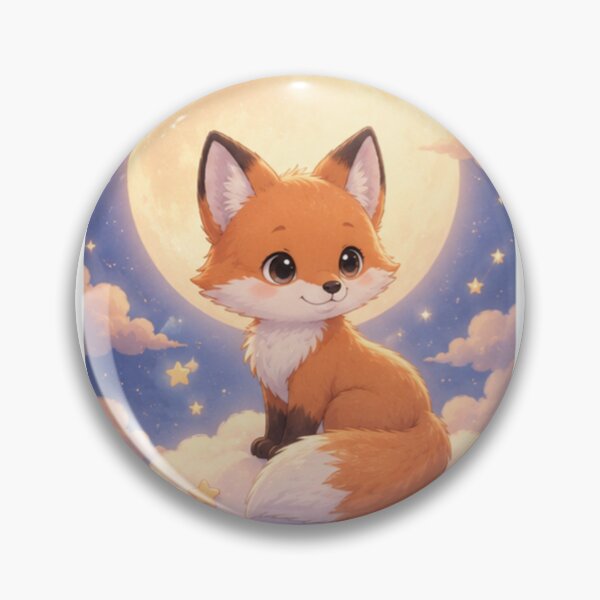 Item preview, Dreamy Moon Fox Kawaii Pastel Cartoon Animal Art designed and sold by LunaMochi.