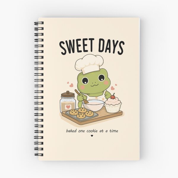 Item preview, Sweet Days – Baked One Cookie At A Time | Cute Frog Baking  designed and sold by Lilypad Shop.