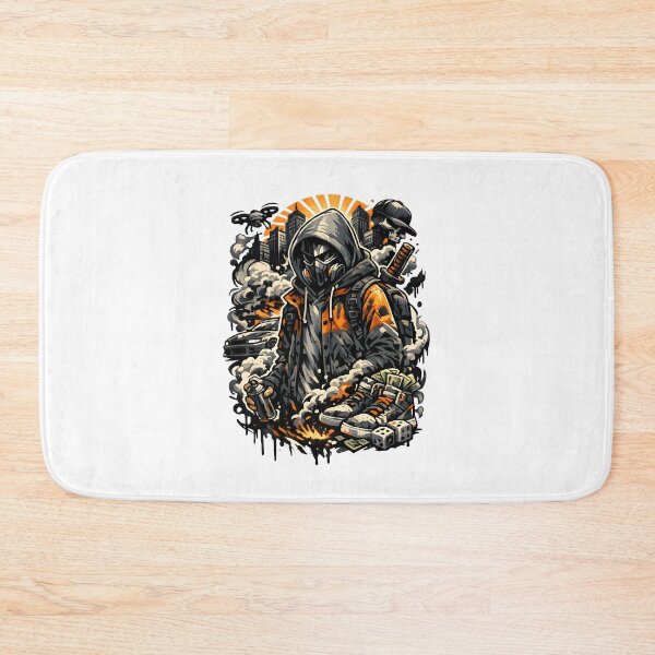Item preview, Cyberpunk Hooded Rogue Urban Heist Orange designed and sold by Artmares.