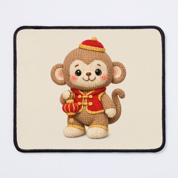 Item preview, Cute Knitted Year Of The Monkey | Kawaii 3D Chinese New Year Zodiac Art designed and sold by Moons Studio.