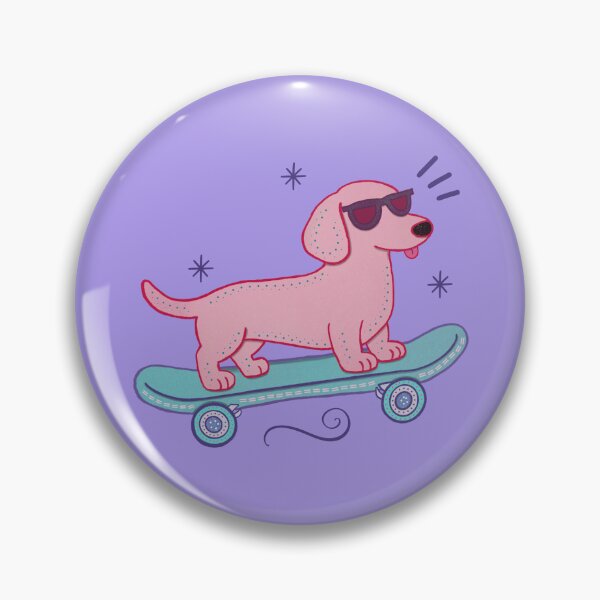 Item preview, Cool Skateboarding Dachshund Dog with Sunglasses Art designed and sold by Whimsy Moth .