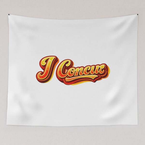Item preview, Retro I Concur Script Typography Orange Yellow designed and sold by Artmares.