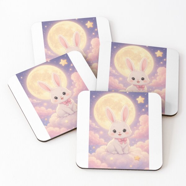 Item preview, Cute Moon Bunny Kawaii Pastel Dreamy Rabbit Illustration designed and sold by LunaMochi.