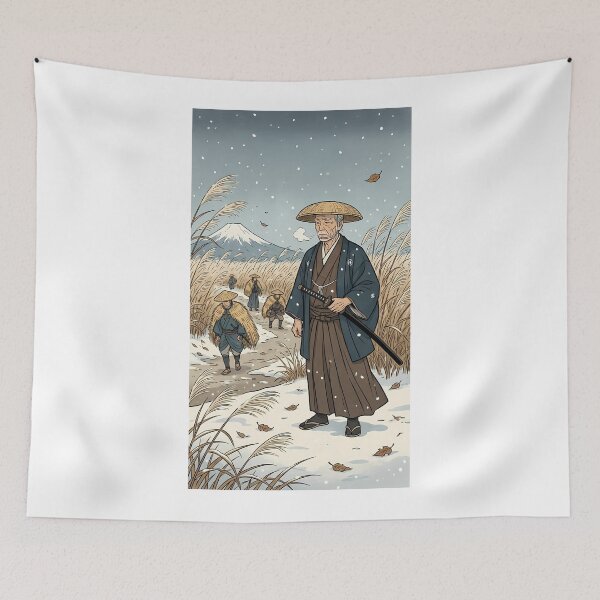 Item preview, The Lone Samurai in Winter Snow designed and sold by TokyoUkiyoHouse.
