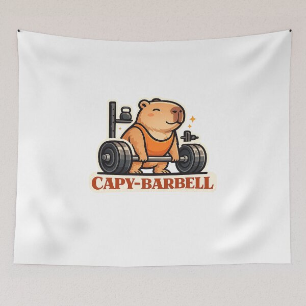Item preview, Capy Barbell Cute Capybara Gym Weightlifting designed and sold by Digistore1221.