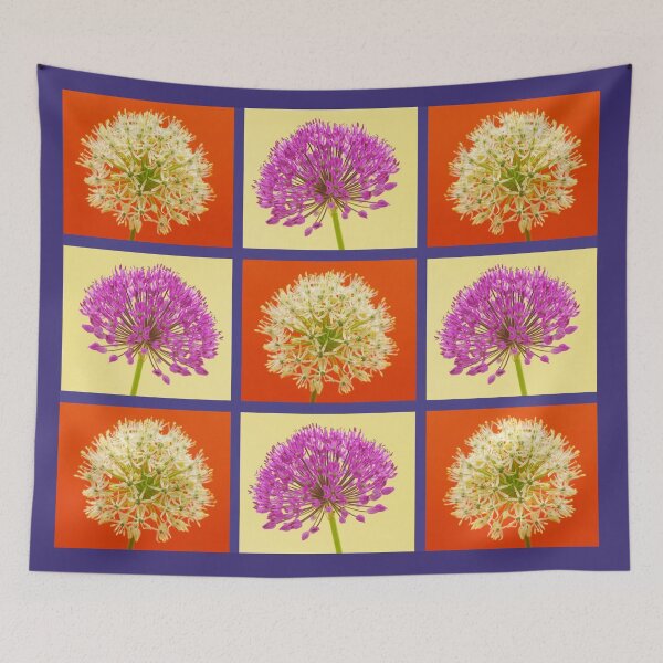 Item preview, Allium Garlic Flower Macro Photography Collage Art designed and sold by JurateArt-DK.