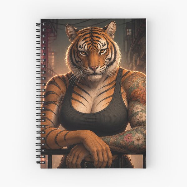 Item preview, Tattoo Covered Female Badass Tiger designed and sold by nikkolaus.
