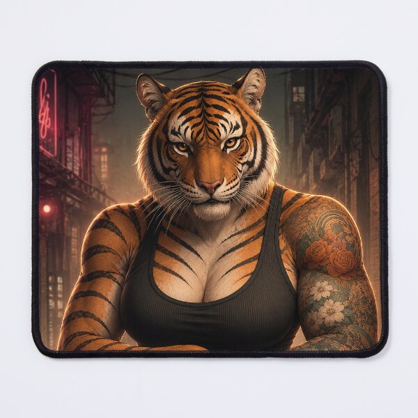 Item preview, Tattoo Covered Female Badass Tiger designed and sold by nikkolaus.