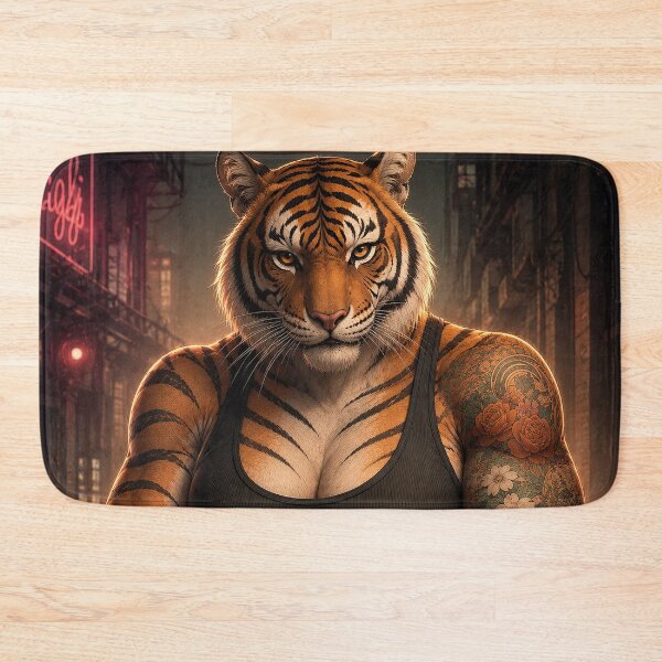 Item preview, Tattoo Covered Female Badass Tiger designed and sold by nikkolaus.